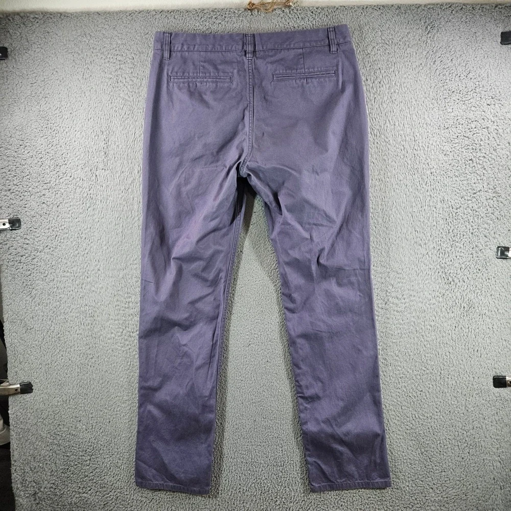 Bonobos Mens Slim Fit Washed Chino Pants Purple Gray 33x32 Casual Trousers